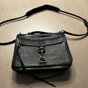 Rebecca Minkoff Bowery Crossbody bag, black leather, silver hardware
